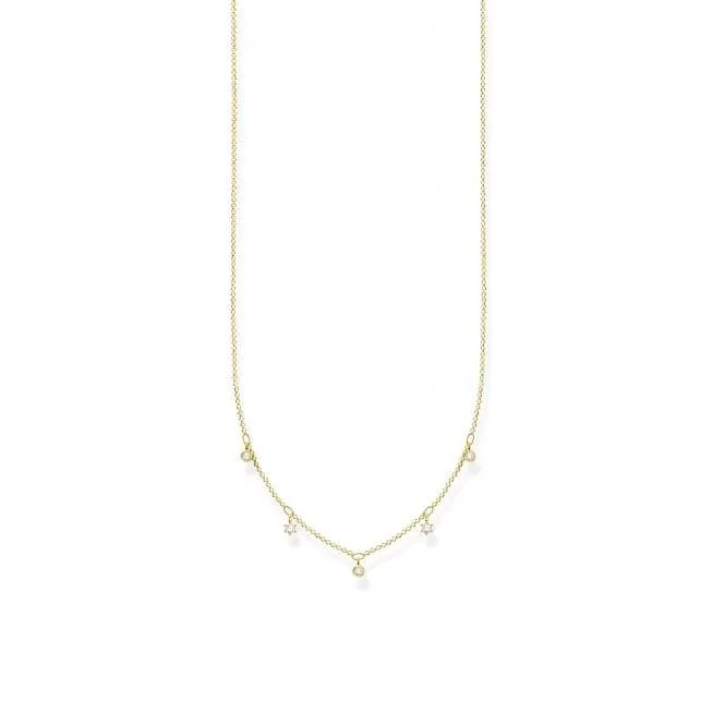 Yellow Gold Zirconia Drops Necklace 45cm KE2071-414-14-L45v