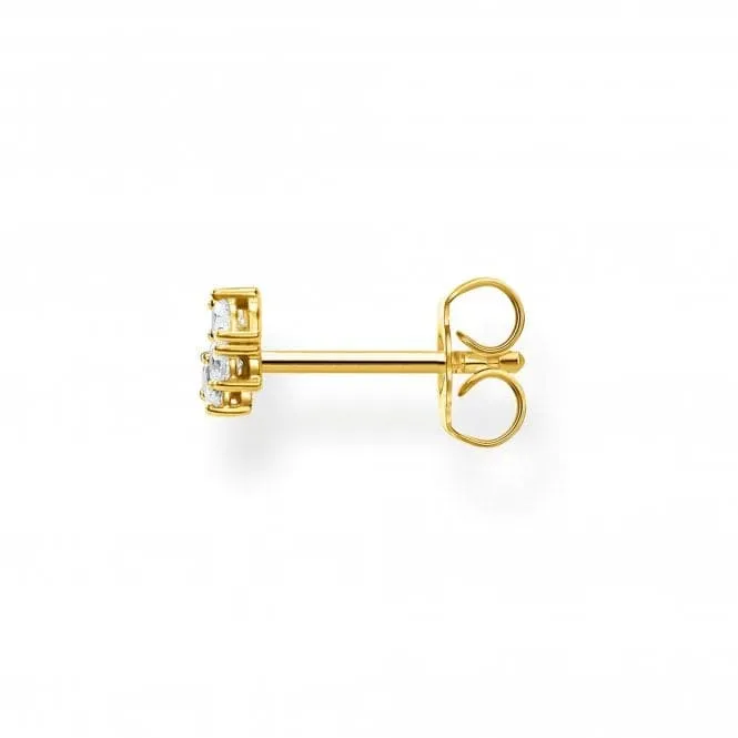 Yellow Gold Zirconia Single Ear Stud Climber H2132-414-14
